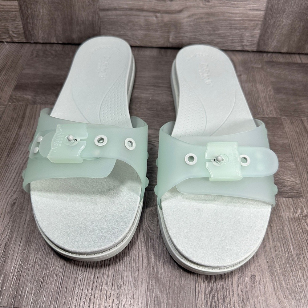 Dr. Scholls Womens Slide Sandals Size 10 Seafoam Green Jelly Slip On NEW - Picture 4 of 8